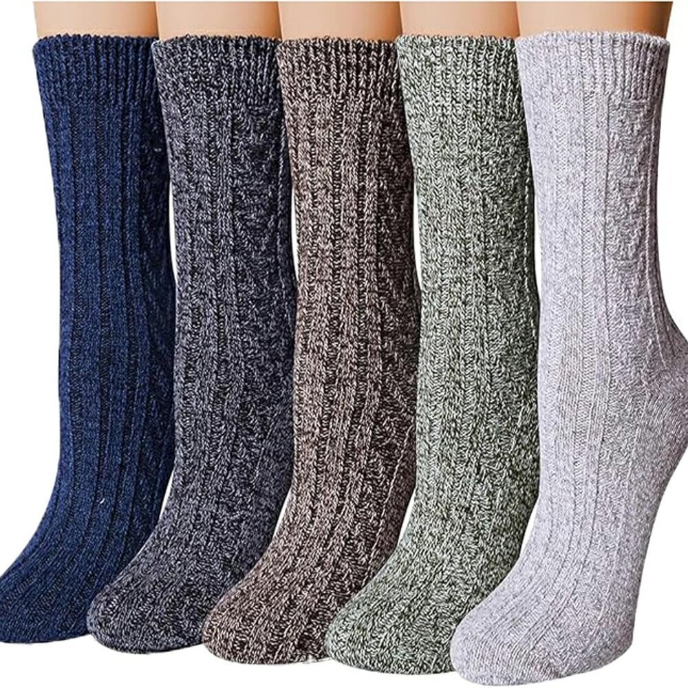 Wool Socks for Women, Winter Warm Stocking Stuffers Gifts for Women Cabin Crew H